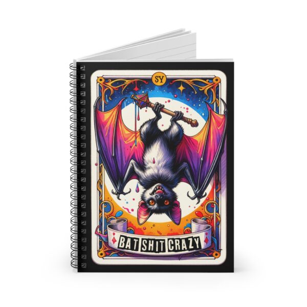 Bat Sh*t Crazy Notebook – Upside Down Bat Spiral Journal - Image 3