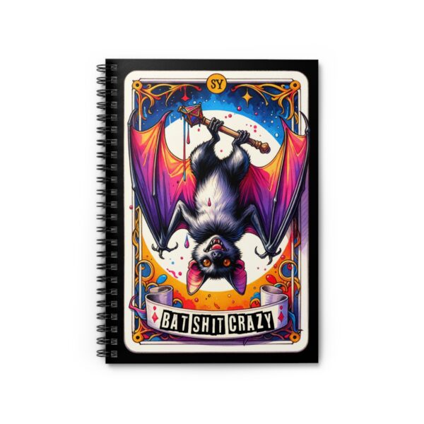 Bat Sh*t Crazy Notebook – Upside Down Bat Spiral Journal - Image 2