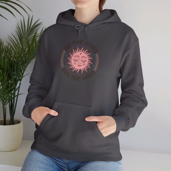 "Be the Good, See the Good" Hoodie – Boho Sun Design - Image 5