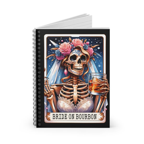 Bride on Bourbon Skeleton Notebook – Skeleton Bride with Bourbon Glass Spiral Journal - Image 3