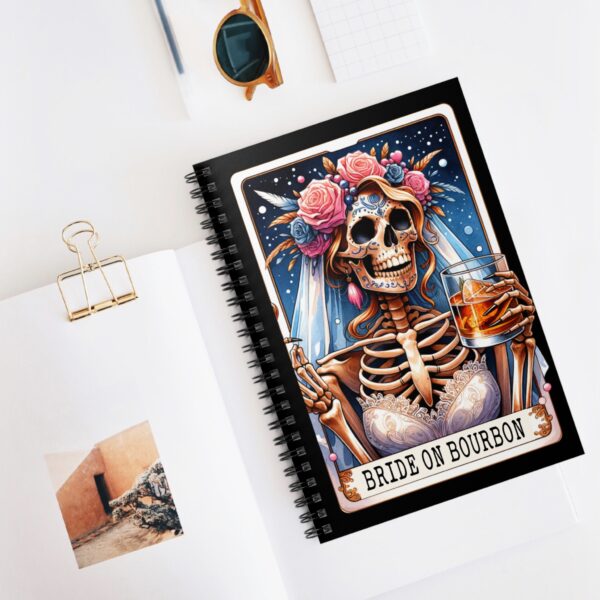 Bride on Bourbon Skeleton Notebook – Skeleton Bride with Bourbon Glass Spiral Journal - Image 5