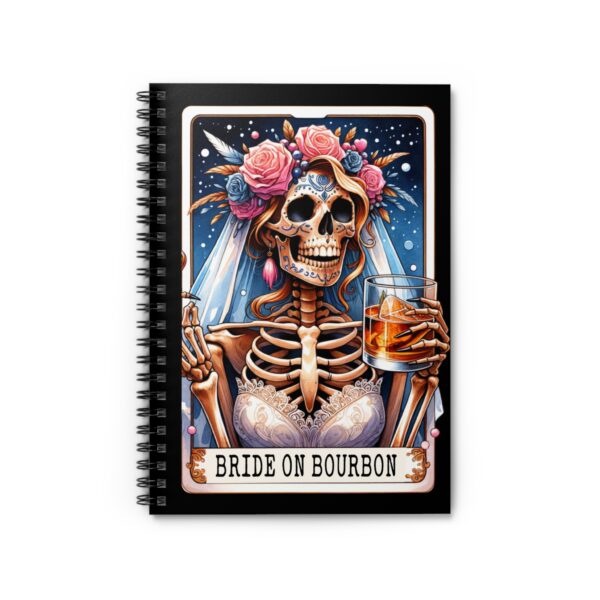 Bride on Bourbon Skeleton Notebook – Skeleton Bride with Bourbon Glass Spiral Journal - Image 2