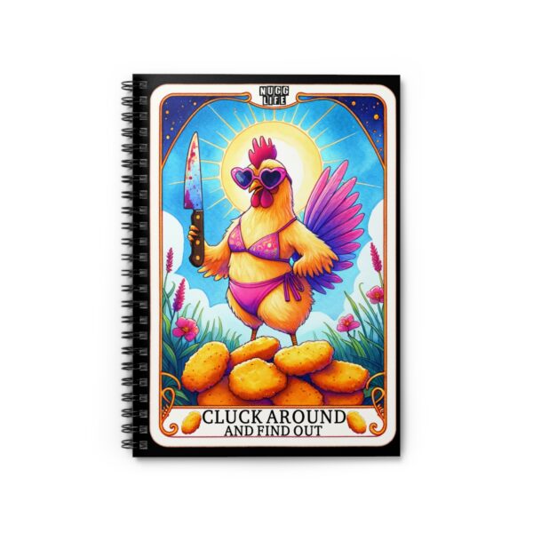 Cluck Around and Find Out Chicken Notebook – Bikini Chicken with Knife and Nuggets Spiral Journal - Image 2