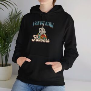 “I Can Buy Myself Flowers” Hoodie – Skeleton Hand & Floral Middle Finger Design