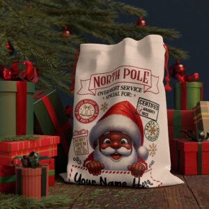 Personalized Santa Sack – North Pole Express Delivery Bag for Christmas Gifts – Santa 1