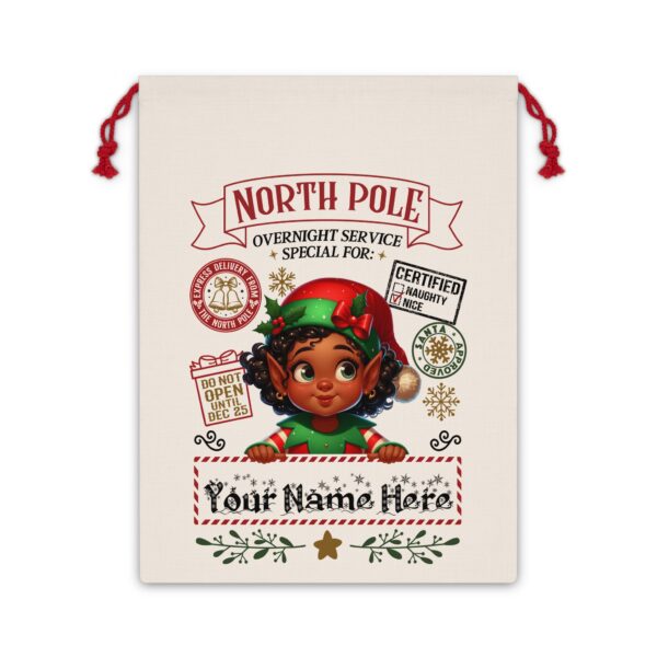 Personalized Santa Sack – North Pole Express Delivery Bag for Christmas Gifts - Girl Elf 1 - Image 8