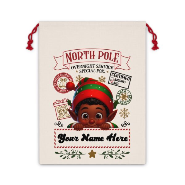 Personalized Santa Sack – North Pole Express Delivery Bag for Christmas Gifts - Boy Elf 1 - Image 6