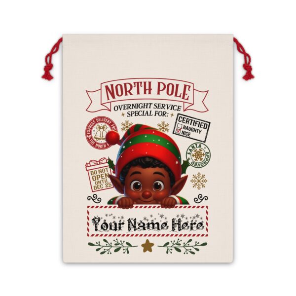 Personalized Santa Sack – North Pole Express Delivery Bag for Christmas Gifts - Boy Elf 1 - Image 8