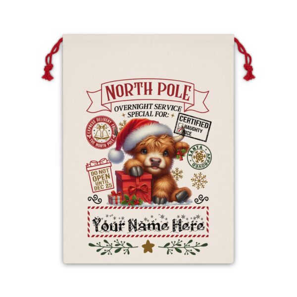 Personalized Santa Sack – North Pole Express Delivery Bag for Christmas Gifts - Cow - Image 8