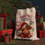 Personalized Santa Sack – North Pole Express Delivery Bag for Christmas Gifts – Cow 1