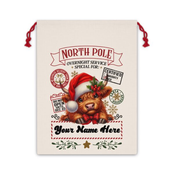 Personalized Santa Sack – North Pole Express Delivery Bag for Christmas Gifts - Cow 1 - Image 6