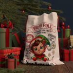 Personalized Santa Sack – North Pole Express Delivery Bag for Christmas Gifts – Boy Elf