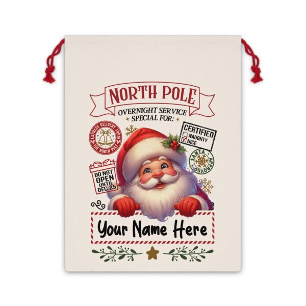 Personalized Santa Sack – North Pole Express Delivery Bag for Christmas Gifts - Santa - Image 2