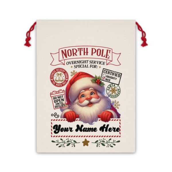 Personalized Santa Sack – North Pole Express Delivery Bag for Christmas Gifts - Santa - Image 6