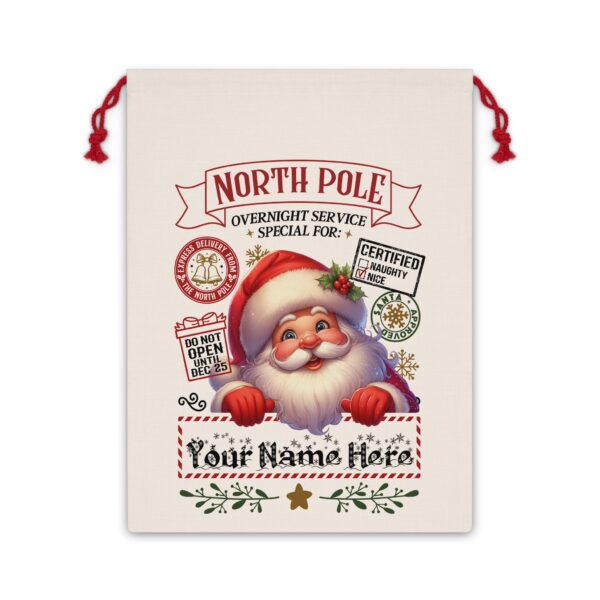 Personalized Santa Sack – North Pole Express Delivery Bag for Christmas Gifts - Santa - Image 8