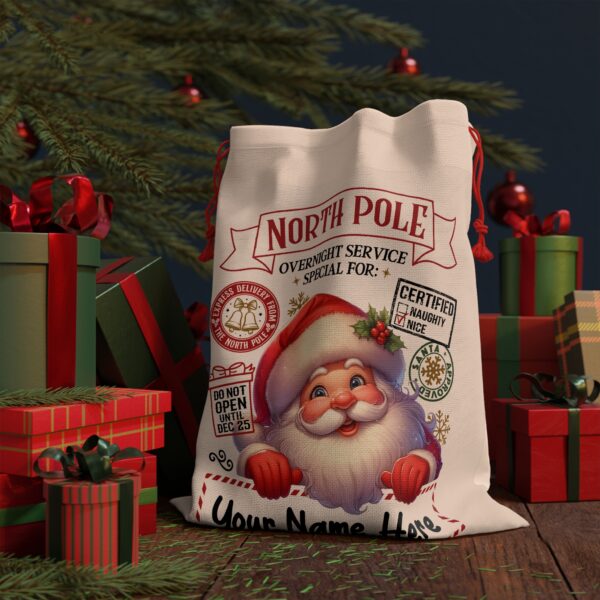 Personalized Santa Sack – North Pole Express Delivery Bag for Christmas Gifts – Santa