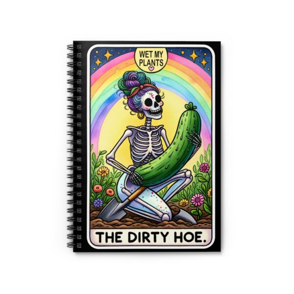 The Dirty Hoe Skeleton Notebook – Garden Skeleton with Cucumber Spiral Journal - Image 2