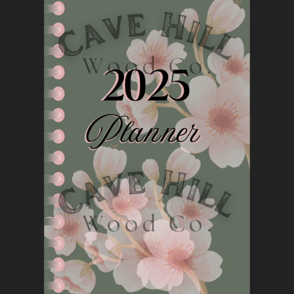 2025 Hyperlinked Digital Floral Planner: Dark Green with Pink Flowers | Weekly, Monthly, Budget Sheets & Vision Board - Image 4