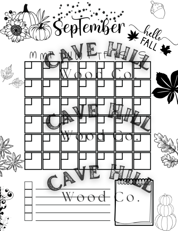 Minimalist Undated Monthly Printable Calendar with Cute Graphics | Simple & Stylish Design - Image 3