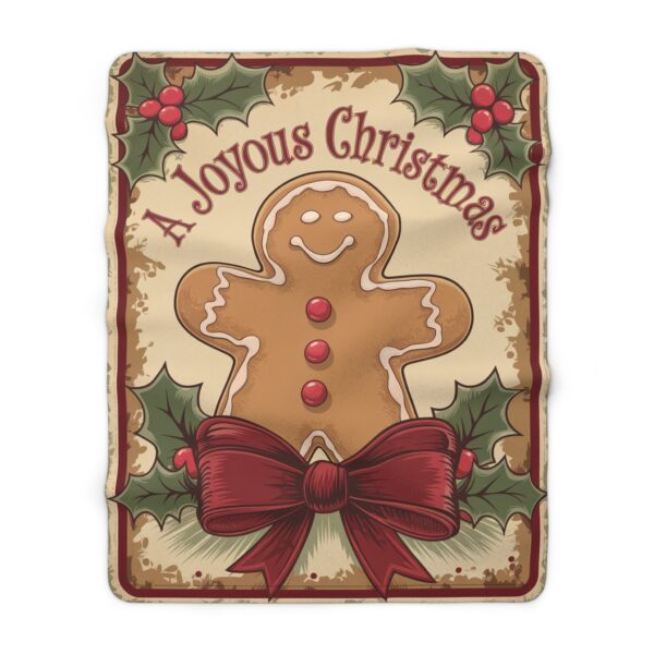 Vintage Gingerbread Man Sherpa Blanket – A Joyous Christmas in Cozy Style