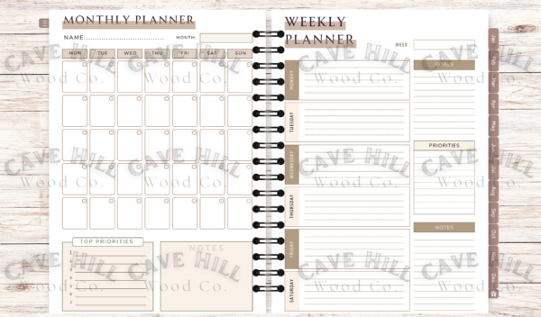 Undated Boho Hyperlinked Digital Planner | Weekly & Monthly PDF Planner for iPad & Tablet | Aesthetic Boho Style - Image 3