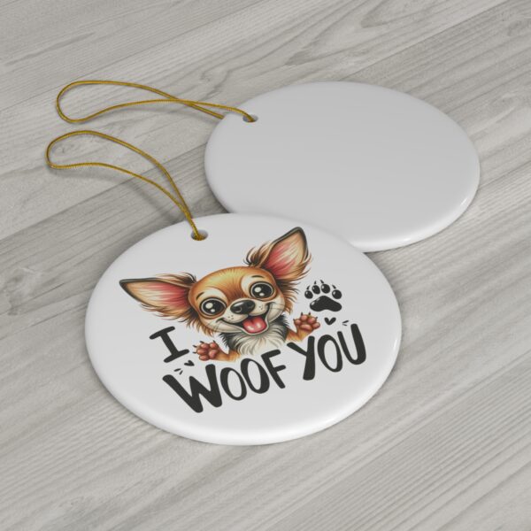 Cute "I Woof You" Chihuahua Ornament - Adorable Gift for Dog Lovers - Image 3