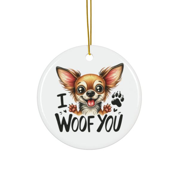 Cute "I Woof You" Chihuahua Ornament - Adorable Gift for Dog Lovers - Image 2