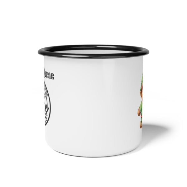 Boy Elf Nice List Enamel Coffee Mug – 12oz Black Rim Mug with Festive Boy Elf Design - Image 3