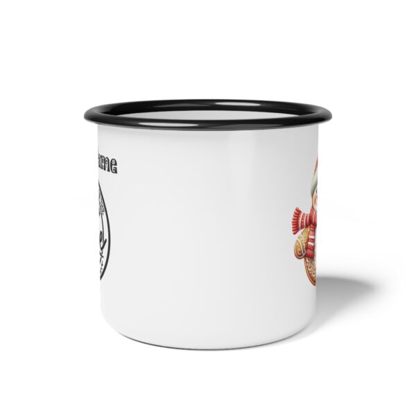 Santa Nice List Enamel Coffee Mug – 12oz Black Rim Mug with Vintage Santa Design - Image 3