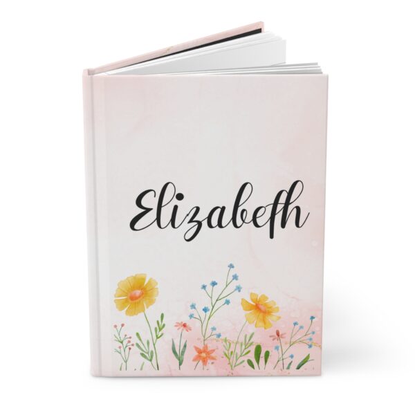 Personalized Pink Hardcover Journal with Wildflower Design - Stylish Matte Finish Notebook with 150 Lined Pages - Image 4