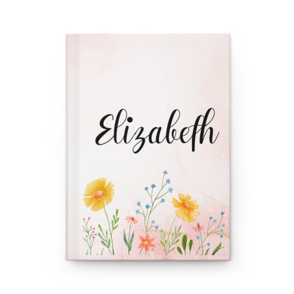 Personalized Pink Hardcover Journal with Wildflower Design - Stylish Matte Finish Notebook with 150 Lined Pages - Image 2