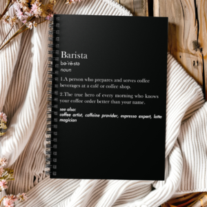 Barista Definition Notebook – Fun & Quirky Gift for Coffee Lovers and Baristas