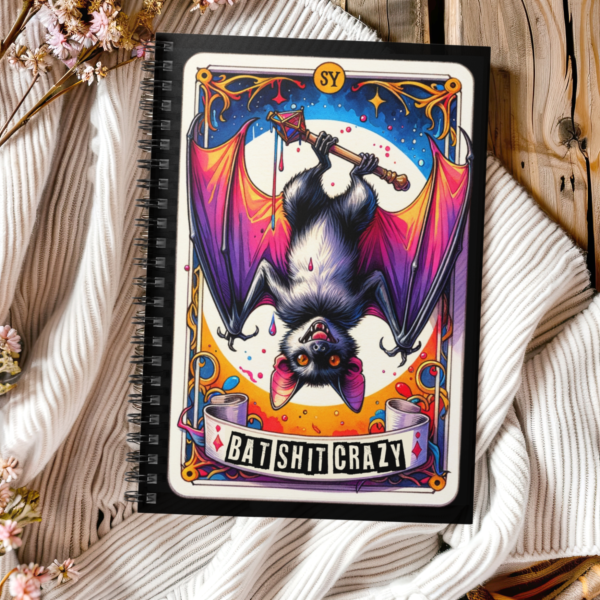 Bat Sh*t Crazy Notebook – Upside Down Bat Spiral Journal