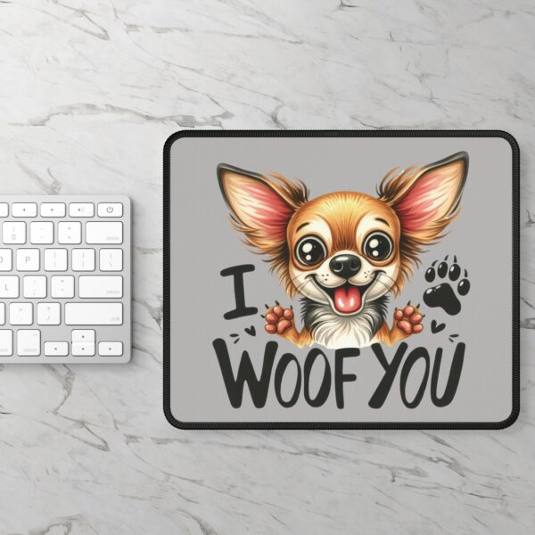 9x7 Inch Chihuahua Mouse Pad - “I Woof You” Design | Durable Neoprene with Stitched Edges for Smooth Browsing, Working & Gaming - Image 3