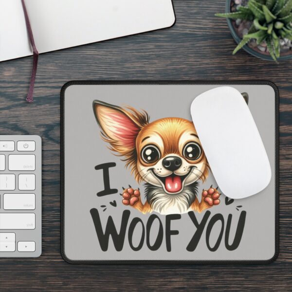 9x7 Inch Chihuahua Mouse Pad - “I Woof You” Design | Durable Neoprene with Stitched Edges for Smooth Browsing, Working & Gaming - Image 4