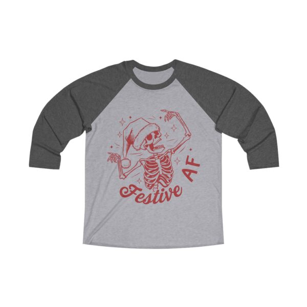 "Festive AF" Dancing Skeleton Tee – Funny Holiday Party Shirt - Image 3