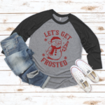 “Let’s Get Frosted” Snowman Beer Tee – Funny Holiday Drinking Shirt