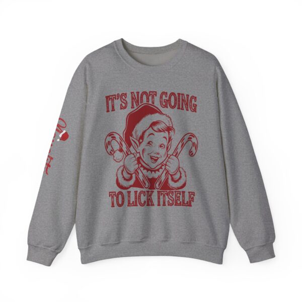 "It's Not Going to Lick Itself" Funny Elf Christmas Sweatshirt - Image 7