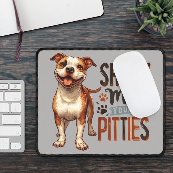 9x7 Inch Pitbull Mouse Pad - “Show Me Your Pitties” Design | Durable Neoprene with Stitched Edges for Smooth Browsing, Working & Gaming - Image 4