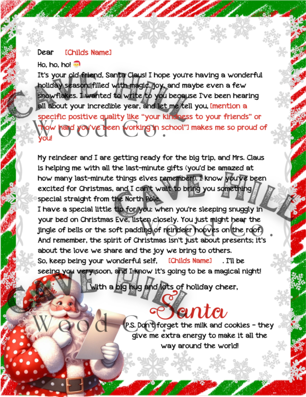 Santa’s Magical Christmas Bundle – Customizable Letter from Santa, Nice List Certificate, Reindeer Food Tags, Activity Book, and Santa’s Magic Key - Image 5