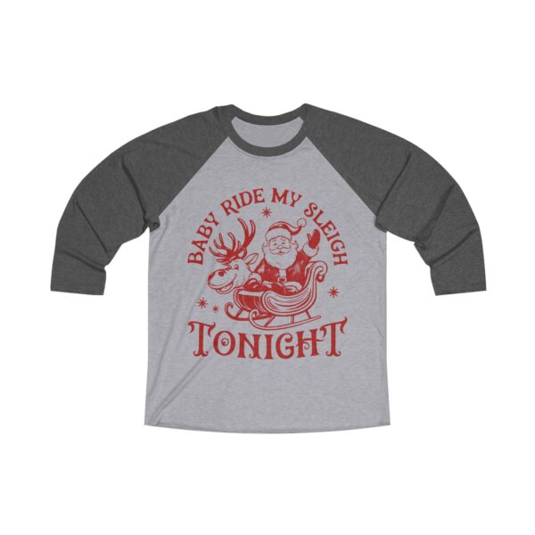 "Baby, Ride My Sleigh Tonight" Funny Santa & Reindeer Tee – Playful Holiday Shirt - Image 3