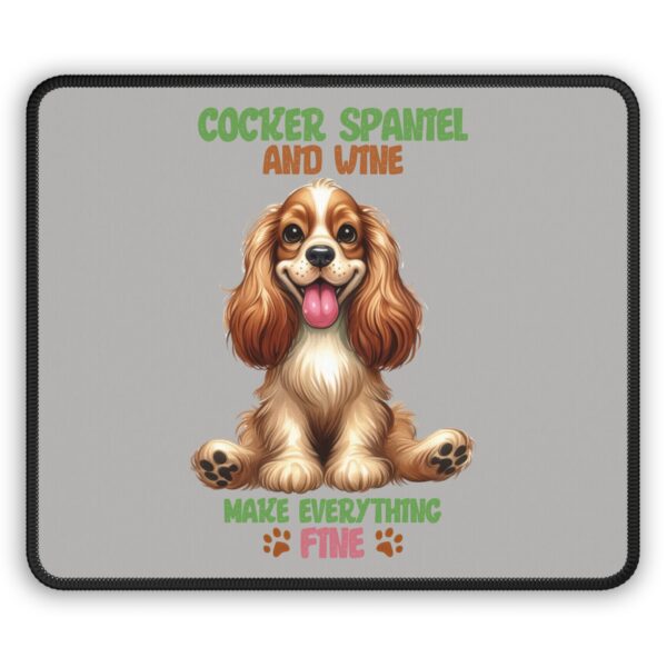 Cocker Spaniel and Wine Make Everything Fine Mouse Pad – Fun Desk Accessory for Dog and Wine Lovers - Image 2