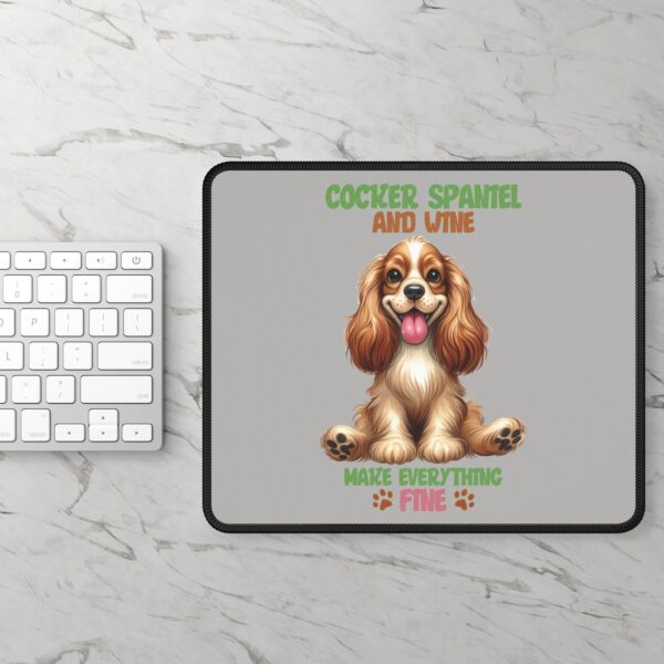 Cocker Spaniel and Wine Make Everything Fine Mouse Pad – Fun Desk Accessory for Dog and Wine Lovers - Image 3