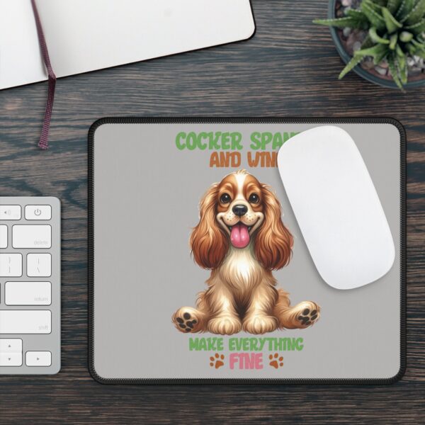 Cocker Spaniel and Wine Make Everything Fine Mouse Pad – Fun Desk Accessory for Dog and Wine Lovers - Image 4