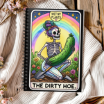 The Dirty Hoe Skeleton Notebook – Garden Skeleton with Cucumber Spiral Journal