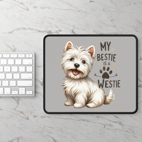 My Bestie is a Westie Mouse Pad – Cute Desk Accessory for West Highland Terrier Lovers - Image 3