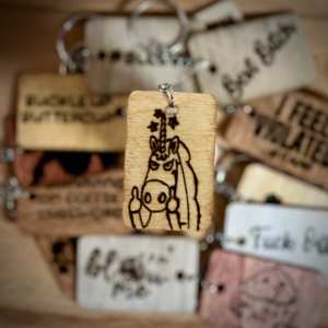 Angry Unicorn - Wood Burned Keychain | Motivational Keychain | Funny Gift | Daily Inspiration