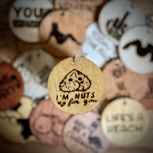 I'm Nuts For You - Wood Burned Keychain