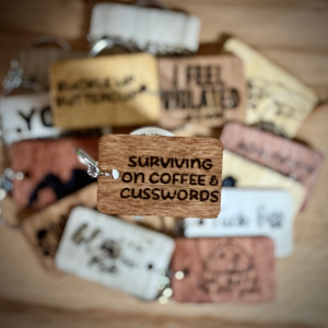 Surviving - Wood Burned Keychain | Motivational Keychain | Funny Gift | Daily Inspiration