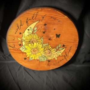Sunflower Moon Wood Sign | Be a Sunflower Quote | Rustic Wall Decor